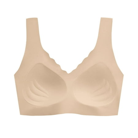 

CAICJ98 Plus Size Lingerie Women s Underwire Unlined Bra Minimizers Non-Padded Bra Full Coverage Lace Mesh Sexy Sheer Plus Size Bra Beige L