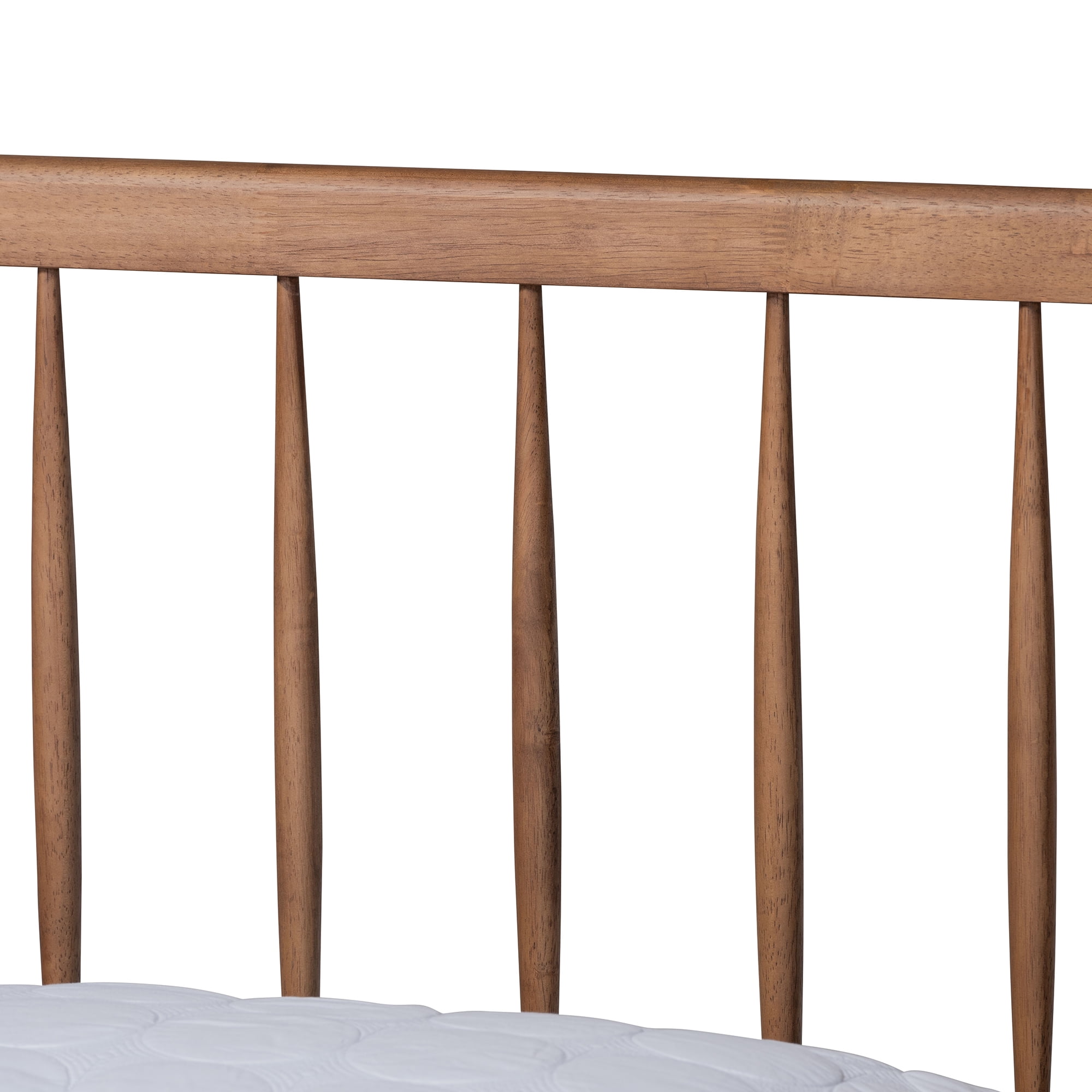 Baxton Studio Sora Mid-Century Wood Platform Bed, Queen, Ash Walnut