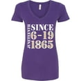 thumbnail image 3 of Inktastic Juneteenth Since 6-19-1865 Women's V-Neck T-Shirt, 3 of 5