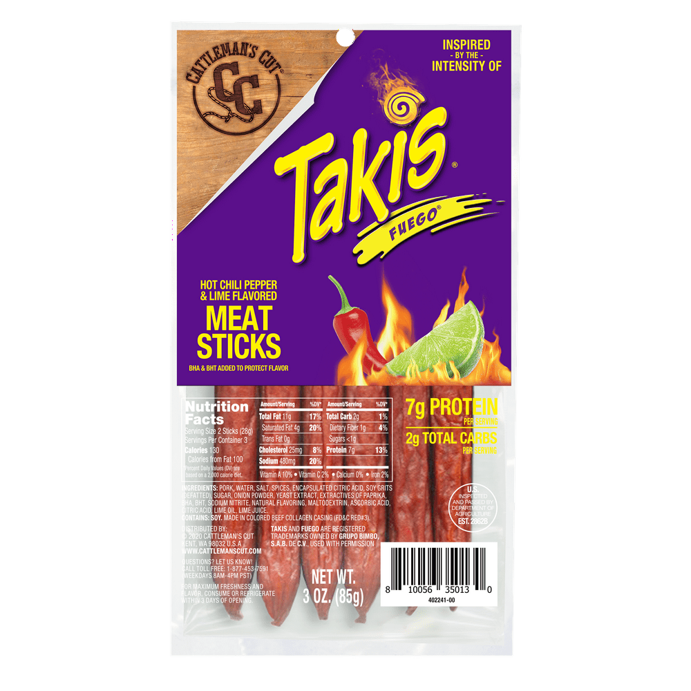 Cattleman's Cut Takis Fuego Meat Sticks, 3 Oz