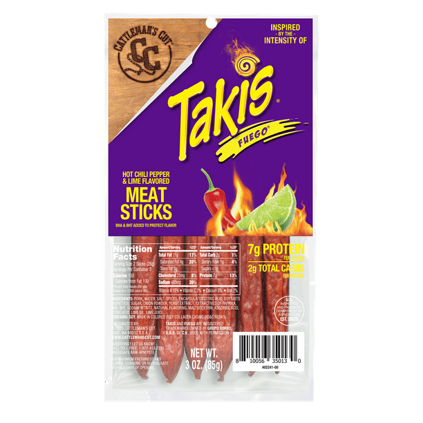 Cattleman's Cut Takis Fuego Meat Sticks, 3 Oz