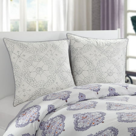 Euro Reversible Board - LUX-BED 1-Piece Bergen Palace NEW!! LUX-BED COLLECTIONS!! 100% Cotton 200 Thread Count REVERSIBLE Ikat Medallion Tribal Inspired stitch Technique Euro Sham Beige