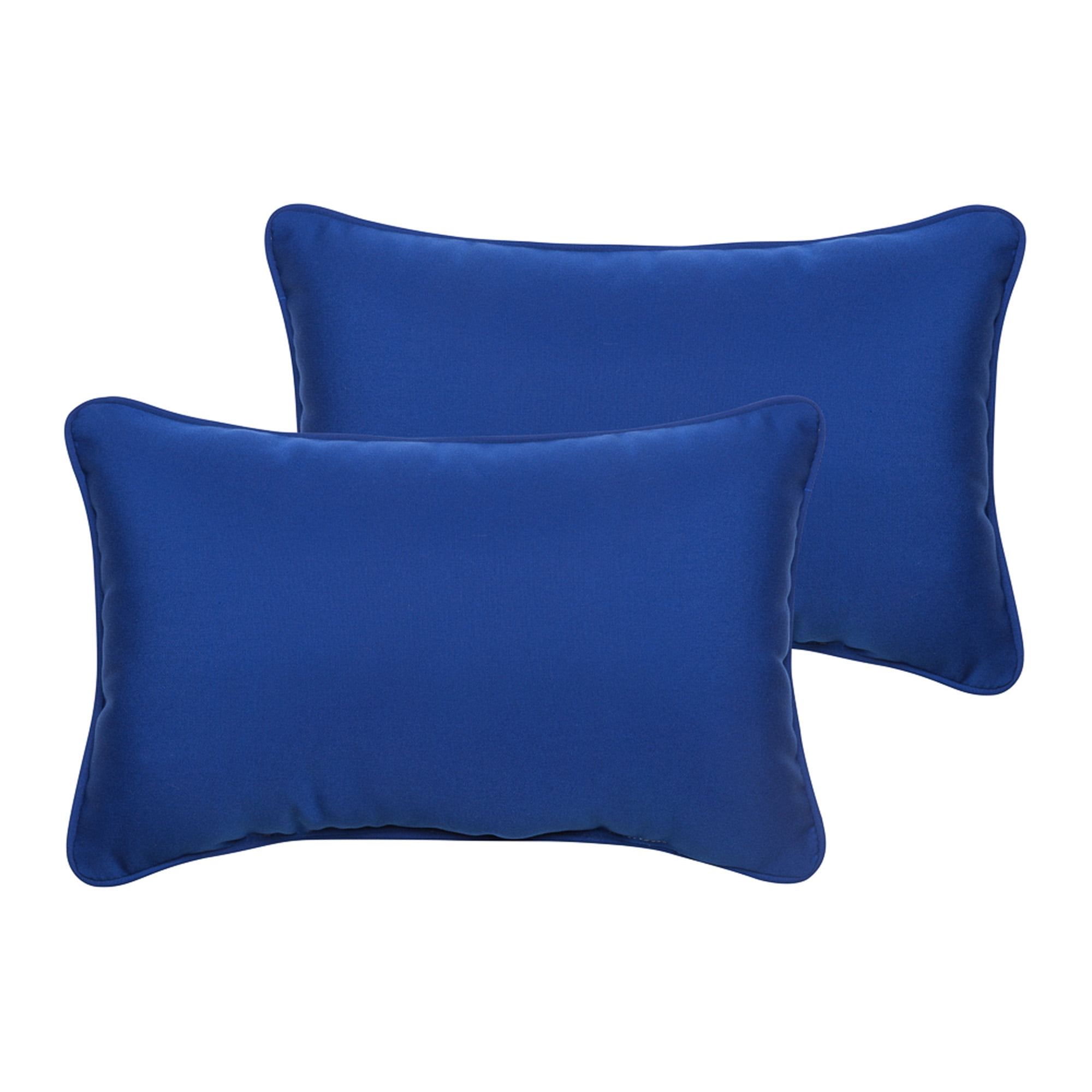 Set of 2 Sunbrella True Blue Corded Rectangular Indoor/Outdoor Lumbar