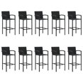 thumbnail image 2 of vidaXL 11 Piece Garden Bar Set Black Poly Rattan, 2 of 5