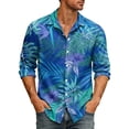 thumbnail image 4 of Fgvctg Hawaiian Mens Button Down Shirt Tropical Printed Summer Beach Shirts Funky Button Down Long Sleeve Shirt Casual Loose Holiday Top Gray L, 4 of 4