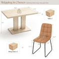 thumbnail image 7 of Modern 5-Piece Dining Table Set for 4, 46.2 Inch Space-Saving Table with 5 Faux Leather Chairs, Natural Wood Grain Rectangular Table, Easy Assembly for Dining Kitchen Living Room Farmhouse, 7 of 7
