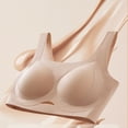thumbnail image 6 of IFNWSV Plus Size Wireless Bras for Women Solid Color Breathable Push Up Daily Wear Smooth Support Bra Khaki 48D, 6 of 7