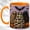 Orange, variant on Patterned Ghost Coffee Mug, Spooky Halloween Mug, Ceramic 11 oz