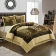 thumbnail image 2 of Lanco Aris Leopard Print 7-Piece Comforter Set, Brown, Black, California King, Fill 100% Polyester, Abstract, 2 of 7