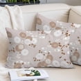 thumbnail image 2 of Brown White Floral Throw Pillow Covers, Spring Botanical Leaves Farmhouse Soft Breathable Pillow Cases with Invisible Zipper for Sleeping, Queen Size Pillowcases for Couch Bed Sofa Chair 20x30 Inches, 2 of 9