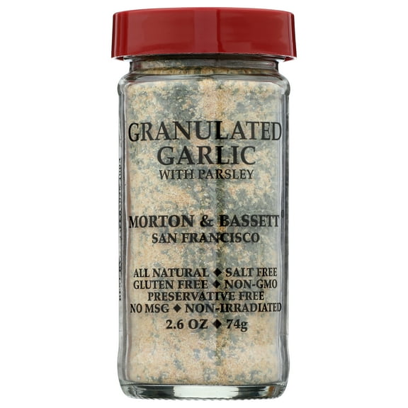 Pack of 3, Morton & Bassett Granulated Garlic with Parsley, 2.6 oz