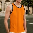thumbnail image 2 of Men'S Tank Tops Solid Color Sleeveless Casual Side Wide Fork Fitness Sports Gar Loose Vest Tshirts Outwear,Orange,L, 2 of 4