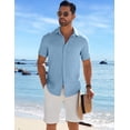 thumbnail image 3 of COOFANDY Men Black Button Down Shirt Short Sleeve Summer Shirt Casual Button Up Shirts for Men, 3 of 6