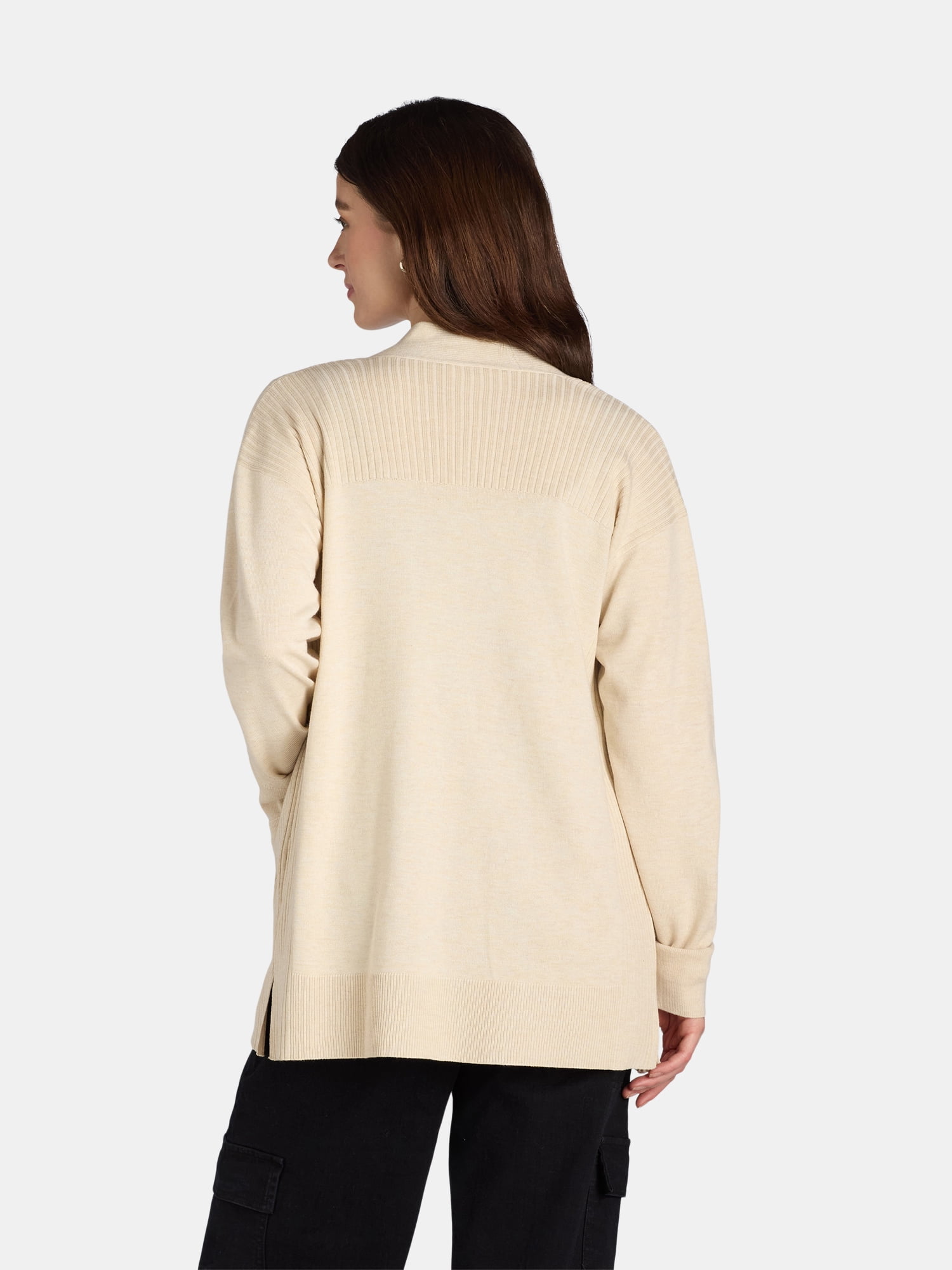 Time and Tru Women's and Women's Plus Open Front Cardigan Sweater, Sizes XS-4X