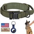 thumbnail image 1 of Collar táctico para perros DAGANXI de nailon ajustable con asa, color verde, 1 of 6
