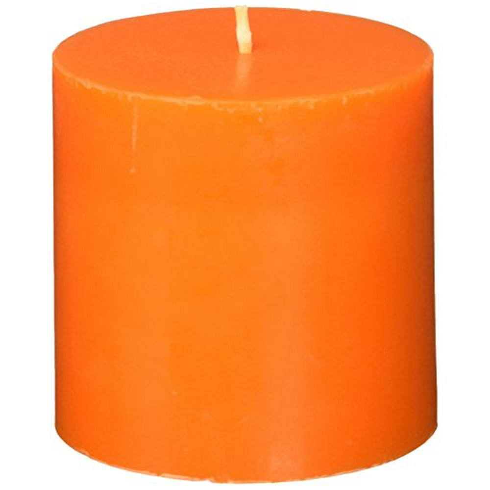 Zest Candle Pillar Candle, 3 by 3Inch, Orange