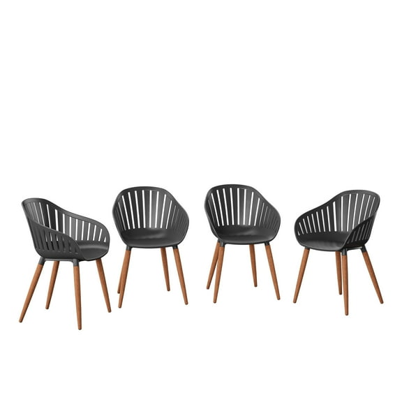 Amazonia 4 Piece Resin Chair Patio Black Eucalyptus Finish