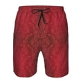 thumbnail image 3 of Balery Vintage Burgundy Traje de Baño Estilo Hawaiano para Hombre, Shorts de Secado Rápido con Bolsillos-Medium, 3 of 6
