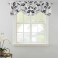 thumbnail image 2 of Tie Up Valances for Windows, Grey Black Leaves Adjustable Valance Curtains Window Treatment for Living Room/Bedroom, Spring Retro Botanical Branches Rod Pocket Kitchen Curtains & Drapes 42x18 Inch, 2 of 9