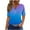 Blue#2, variant on cocolona Womens Summer Tops 2025 Button V Neck Short Sleeve T-shirts Fashion Casual Loose Dressy Blouse Cute Print Tees S-3XL