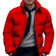 thumbnail image 2 of BAETEUY Men Cotton Coat, Stand Collar, Long Sleeve, Zipper Closure, Thickened, Jacket, Side Pockets, Down, Cotton, Puffer, Outwear, 2 of 8