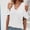 White, variant on Womens Cold Shoulder Tops Summer Casual Short Sleeve Ruched Scoop Neck Banded Bottom Shirts Blouse XXL