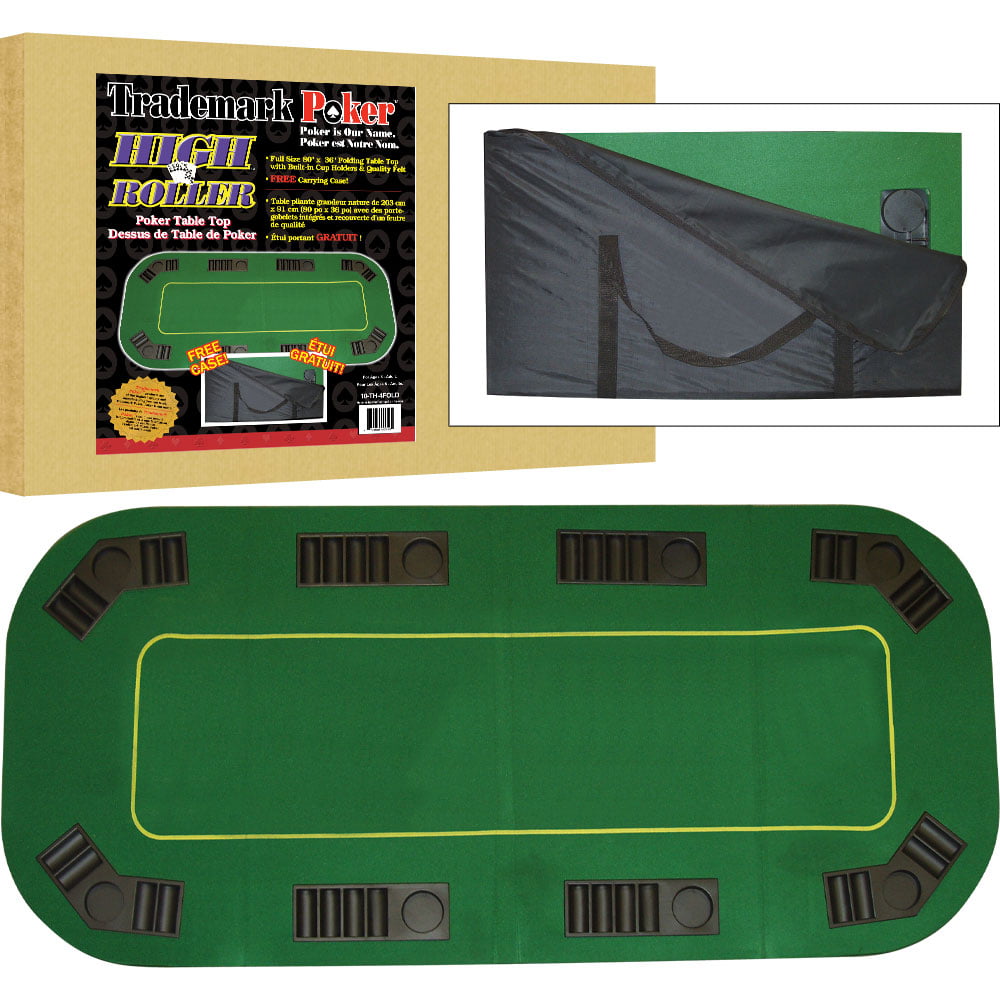 Trademark Texas Holdem Folding Poker Table Top Include acustom fit carrying case 