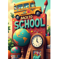 thumbnail image 4 of Colorful Back to School Banner with Apple Alarm Clock and Backpack Elements Backdrop for Classroom Decorations School Party Photography Props Supplies, 4 of 4