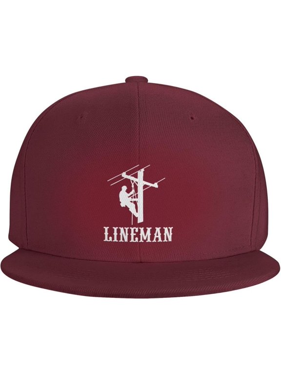 Men Women Adjustable Baseball Caps, Linemen Electrician Power Unisex Plain Hats Vintage Trucker Dad Cap Black