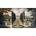 thumbnail image 2 of Robinson, Robert 14x10 Black Ornate Wood Framed with Double Matting Museum Art Print Titled - An Imaginary View of The Gardens of a Mansion, 2 of 4