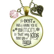 Nana Necklace Best Part You as Mom Kids Grandma Jewelry Gift From Daughter 24"