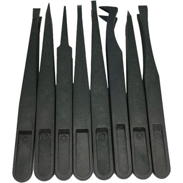 8 Pieces Tweezers Plastic Anti-Static Tweezers for Electronics Jewelry-Making Laboratory Work Repairing Hobbies