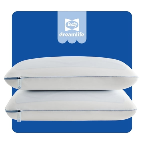 Sealy Dreamlife Memory Foam Gel Pillow, Standard - Dual Pack, Adult