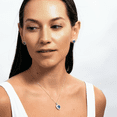 thumbnail image 4 of Aretes para Mujer de Plata .925 con Zirconia Cúbica,  LuckyLy Aretes de Corazón Brillante – Joyería Ideal como Regalos para Mamá y Regalos para Mujer en San Valentín y Navidad, Modelo Zaria azul, 4 of 7