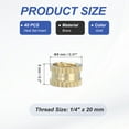 thumbnail image 2 of Uxcell Threaded Inserts Heat Set, Female Brass Metric Knurled Insert Set Embedment Nut 1/4"-20x5x8mm 40, 2 of 7