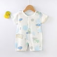 thumbnail image 2 of HCNTES Child Baby Boys Girls Unisex Short Sleeve Bodysuit One-Piece Jumpsuit Infant Kids Cute Pajamas Sleepwear Loungewear for Spring Summer(Z01-Sky Blue,0-6 Months), 2 of 4