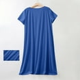 thumbnail image 5 of Sakmal Sleep Dress for Women Comfy Sleepshirt Short Sleeve Blue Nightgowns for Women, 5 of 6