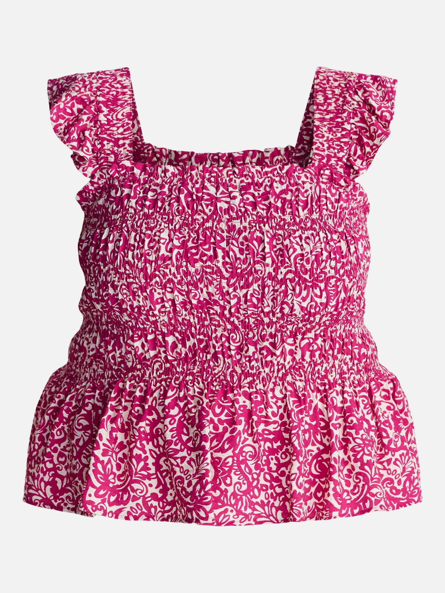 Terra & Sky Women’s Plus Sleeveless Smocked Tank Top, Sizes 0X-5X