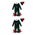 thumbnail image 4 of Ounissouiy Traje de Navidad para niñas, traje de Navidad cálido con parte inferior de campana de manga larga, traje para recién nacidos, Verde 120 yardas 2piezas, 4 of 6