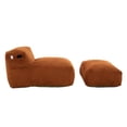thumbnail image 2 of Big Bean Bag Chair for Adults, Lounger Large Bean Bag Sofa, Memory Foam Filled Beanbag Chair for Living Room, Bedroom, Balcony, Comfy Corduroy Bean Bag Chair with Ottoman, Ergonomic Support (Orange), 2 of 11