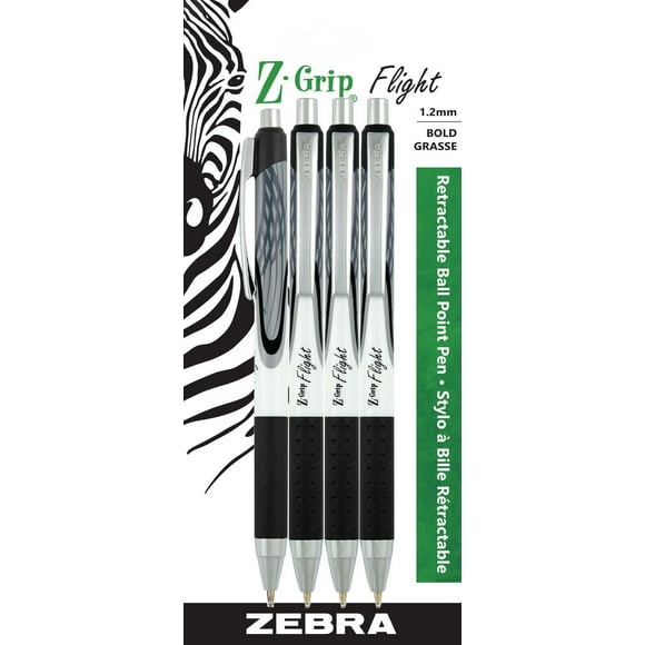 Stylo à bille rétractable Z-Grip Flight de Zebra Paq. de 4