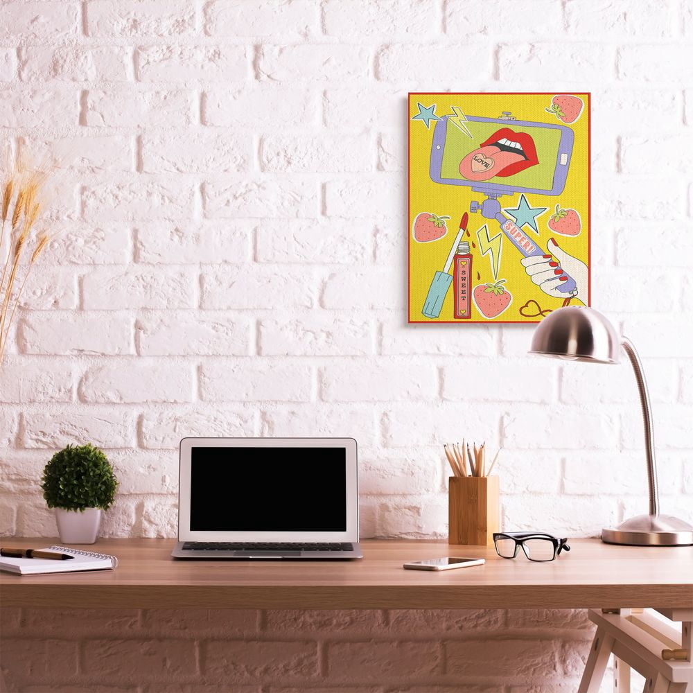 Stupell Industries Sweet Selfie Love Retro Color Pop Design Canvas Wall Art Design by Sangita Bachelet