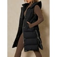thumbnail image 3 of Fall Winter Women Stand Collar Solid Color Sleeveless Casual Hooded Vest Coat, 3 of 8