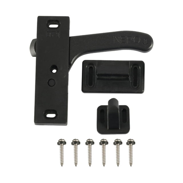 Black RV Screen Door Latch, Camper Door Latch Right Hand Handle