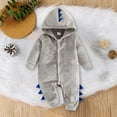 thumbnail image 2 of 0-3 Months Infant Jumpsuit Baby Romper Newborn Infant Clothes Boys And Girls Baby Rompers Long Sleeve Newborn Fall Winter Clothes,Grey Jumpsuit Sleep & Play One-Piece Bodysuit, 2 of 6