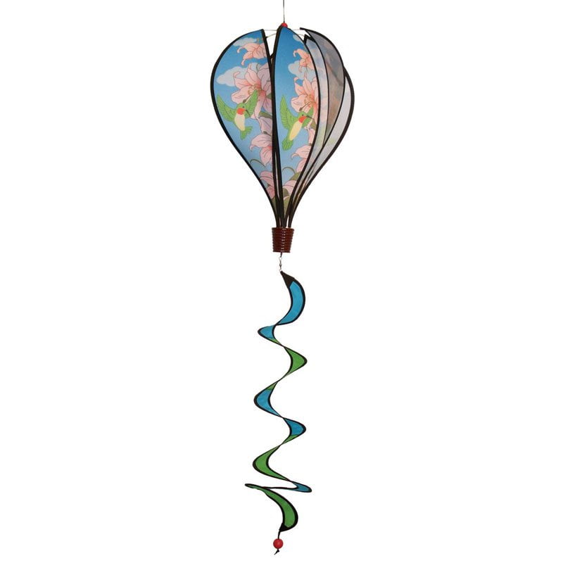 In the Breeze Hummingbird Lilies Hot Air Balloon Wind Spinner by Gold Crest Distributing LLC