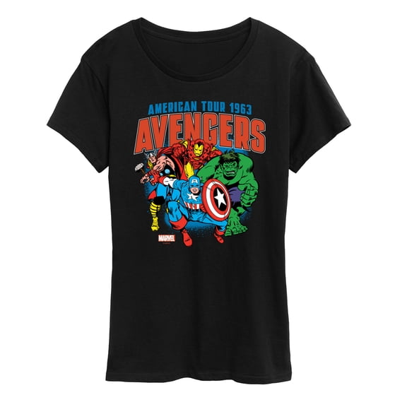 Marvel The Avengers - American Tour - Women's Short Sleeve Graphic T-Shirt