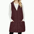 thumbnail image 3 of Towmus Oversized Long Down Vest for Women Winter Warm Padded Down Jacket Full-Zip Sleeveless Hooded Long Puffer Vest Winter Coats, 3 of 6