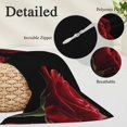 thumbnail image 3 of Red Rose Body Pillow Covers, Vintage Abstract Garden Flower Floral Black Soft Throw Pillow Cases with Invisible Zipper, Decorative Pillowcase Pillows Protectors for Sofa Bed Couchair 20"x54", 3 of 9
