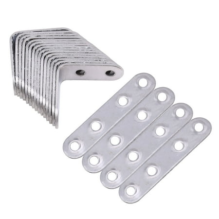 

20-piece stainless steel holder 16 by 40 x 40 mm 90 degrees right angle L-shaped brackets and 4 pieces of a wide corner connector without screws